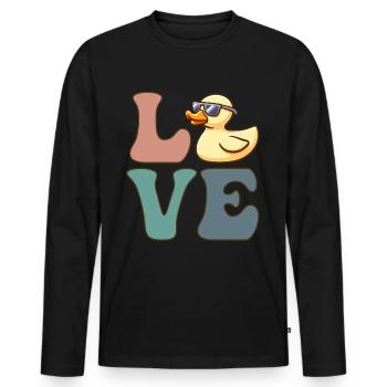 Gummiente Entchen Entchen Entchen - Männer Premium Bio Langarmshirt - Schwarz - Vorne - Nico (187cm)