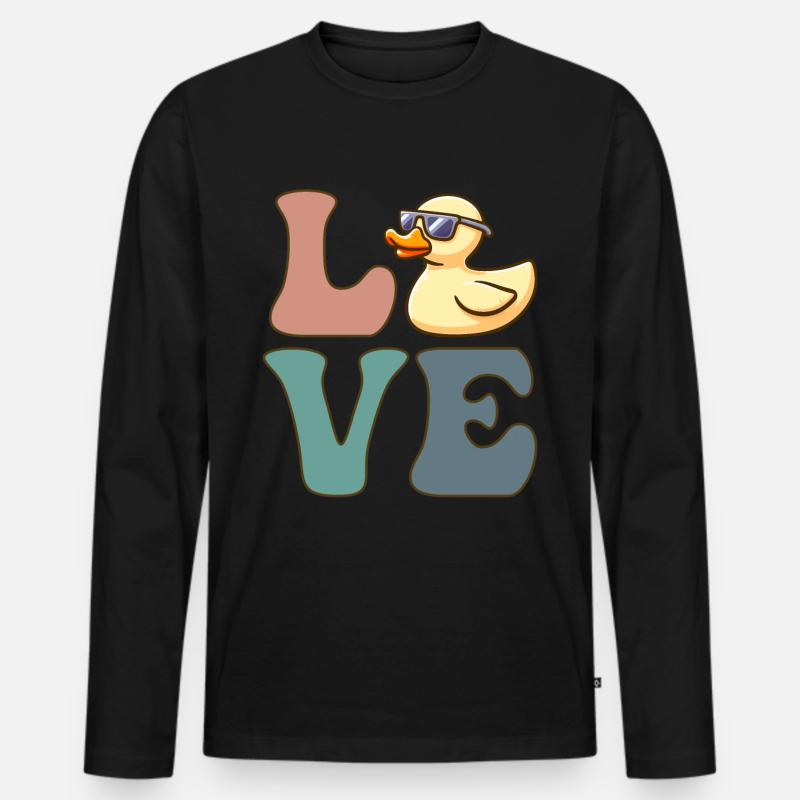 Gummiente Entchen Entchen Entchen - Männer Premium Bio Langarmshirt - Schwarz
