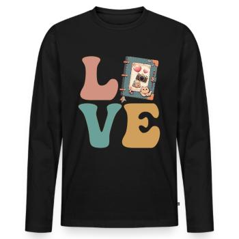 Scrapbooking Scrapbook Artisanat - T-shirt manches longues Premium bio Homme - noir - Devant - Nico (187cm)