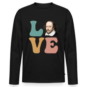 Shakespeare English Literature Literary - Men's Premium Organic Long Sleeve Shirt - black - Front - Nico (187cm)