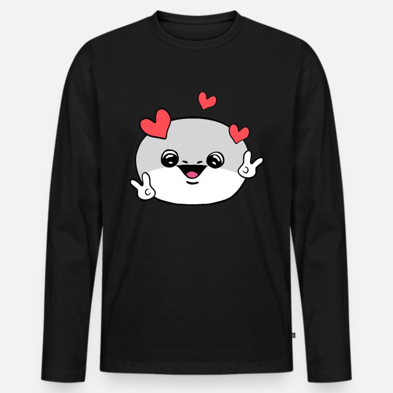 Sacabambaspis Gesicht Fisch Meme Friedenszeichen - Männer Premium Bio Langarmshirt - Schwarz