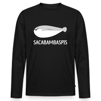 Sacabambaspis Fish Meme - Men's Premium Organic Long Sleeve Shirt - black - Front - Nico (187cm)