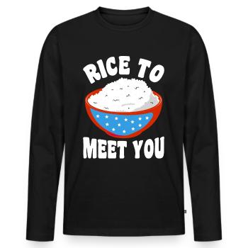 Sushi Asian Food - Men's Premium Organic Long Sleeve Shirt - black - Front - Nico (187cm)
