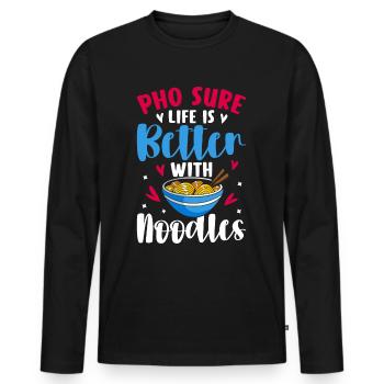 Vietnamese noodle soup - Men's Premium Organic Long Sleeve Shirt - black - Front - Nico (187cm)