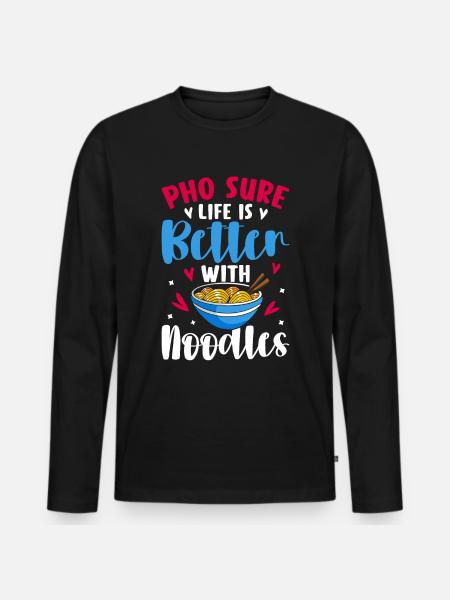 Vietnamese noodle soup - Men's Premium Organic Long Sleeve Shirt - black