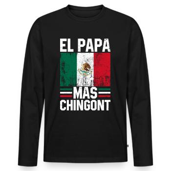 Hispanischer Latino Amerikanischer Mexikanischer V - Männer Premium Bio Langarmshirt - Schwarz - Vorne - Nico (187cm)