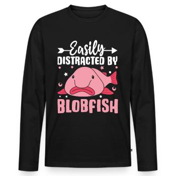 Funny sea creature - Men's Premium Organic Long Sleeve Shirt - black - Front - Nico (187cm)