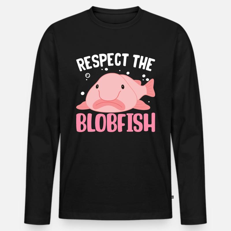 Lustiges Meerestier - Männer Premium Bio Langarmshirt - Schwarz