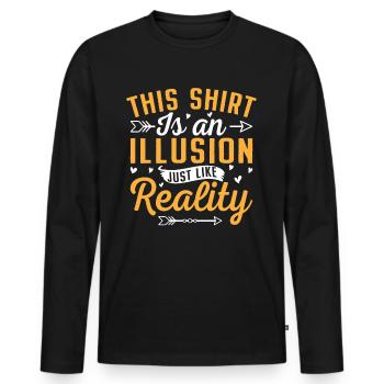 Funny Philosophy Theory - Men's Premium Organic Long Sleeve Shirt - black - Front - Nico (187cm)