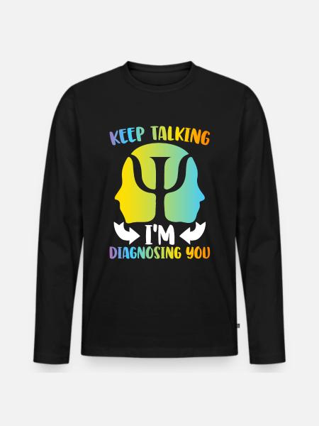 Funny Psych Psychology - Men's Premium Organic Long Sleeve Shirt - black
