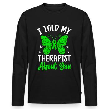 Therapy to sensitize to mental health - Men's Premium Organic Long Sleeve Shirt - black - Front - Nico (187cm)