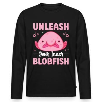Funny sea creature - Men's Premium Organic Long Sleeve Shirt - black - Front - Nico (187cm)