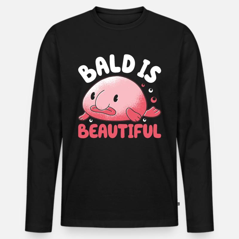 Lustiger Blobfisch Meerestier - Männer Premium Bio Langarmshirt - Schwarz
