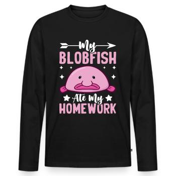 Funny sea creature - Men's Premium Organic Long Sleeve Shirt - black - Front - Nico (187cm)