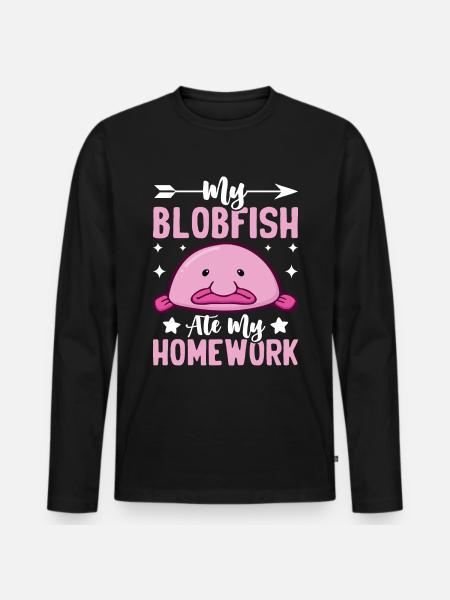 Funny sea creature - Men's Premium Organic Long Sleeve Shirt - black