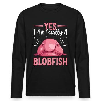 Funny sea creature - Men's Premium Organic Long Sleeve Shirt - black - Front - Nico (187cm)