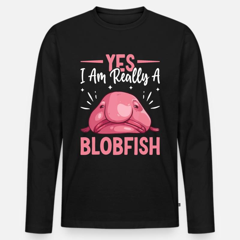 Lustiges Meerestier - Männer Premium Bio Langarmshirt - Schwarz