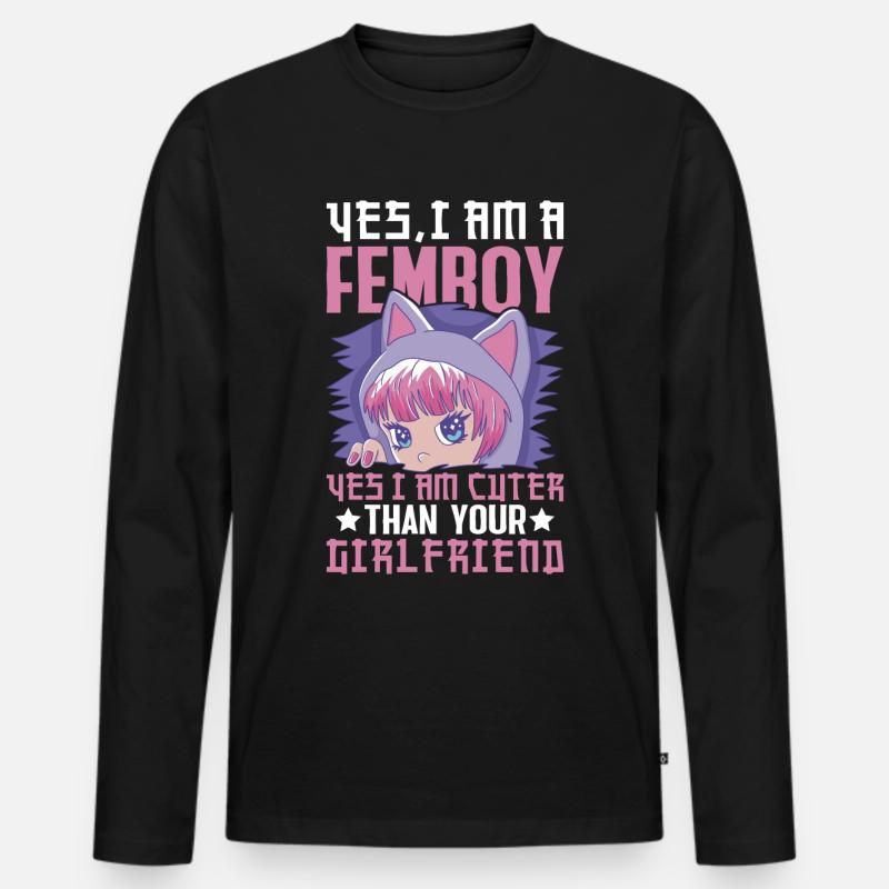 Crossdressing MTF - Männer Premium Bio Langarmshirt - Schwarz