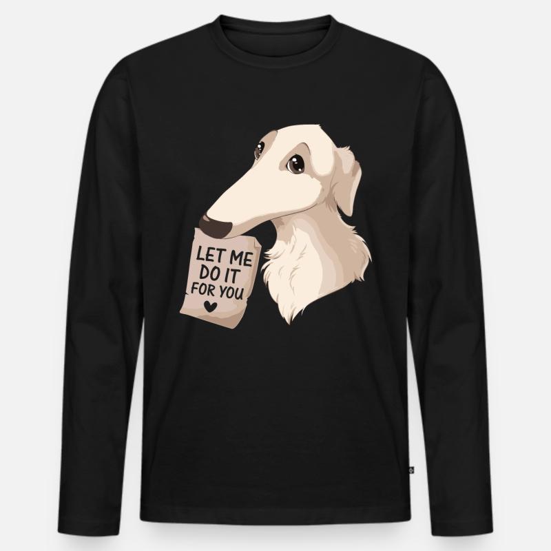 Barsoi Hund Meme - Männer Premium Bio Langarmshirt - Schwarz