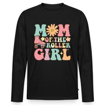 Patins à roulettes Fille Roller Maman - T-shirt manches longues Premium bio Homme - noir - Devant - Nico (187cm)