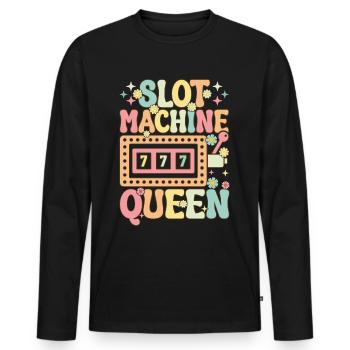 Groovy Casino Liebhaber Glücksspiel - Männer Premium Bio Langarmshirt - Schwarz - Vorne - Nico (187cm)