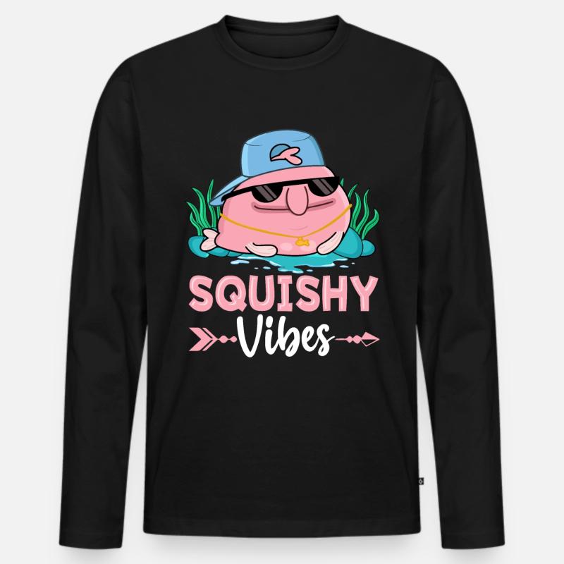 Lustiges Meerestier - Männer Premium Bio Langarmshirt - Schwarz