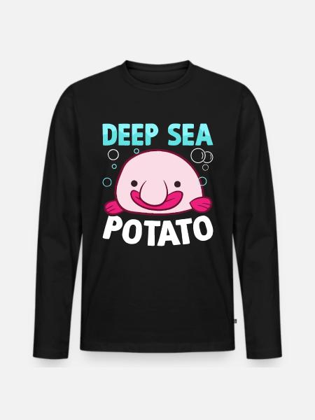 Funny Blobfish Sea Creature - Men's Premium Organic Long Sleeve Shirt - black