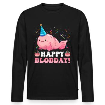 Drôle Blobfish Anniversaire Créature De La Mer - T-shirt manches longues Premium bio Homme - noir - Devant - Nico (187cm)