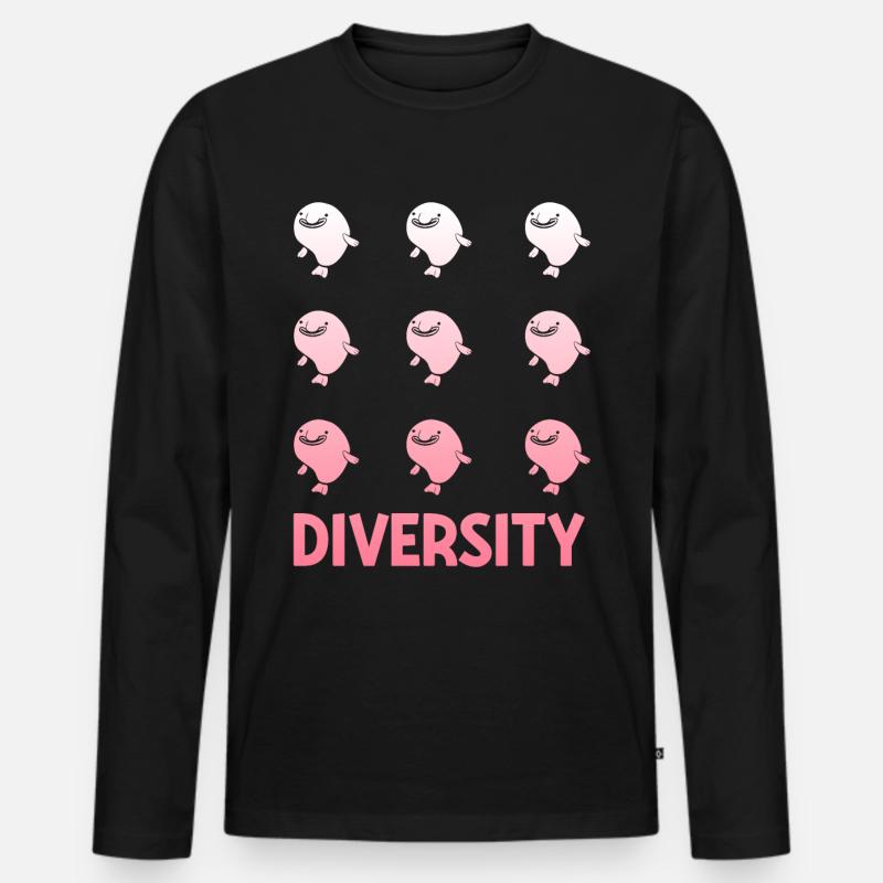 Lustiger Blobfisch Meerestier - Männer Premium Bio Langarmshirt - Schwarz