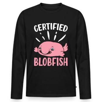 Funny sea creature - Men's Premium Organic Long Sleeve Shirt - black - Front - Nico (187cm)
