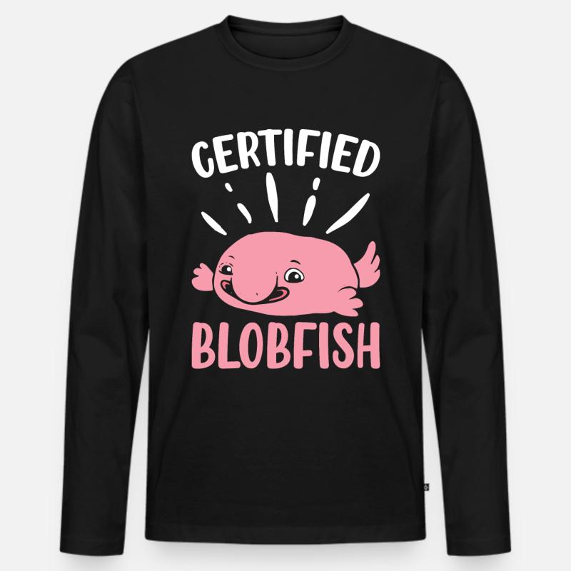 Lustiges Meerestier - Männer Premium Bio Langarmshirt - Schwarz