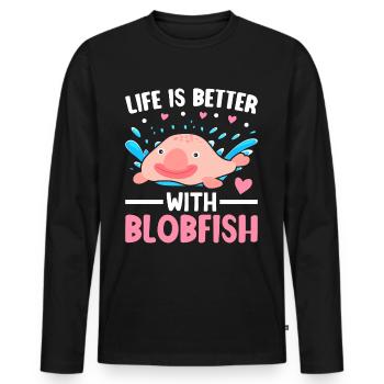 Funny sea creature - Men's Premium Organic Long Sleeve Shirt - black - Front - Nico (187cm)