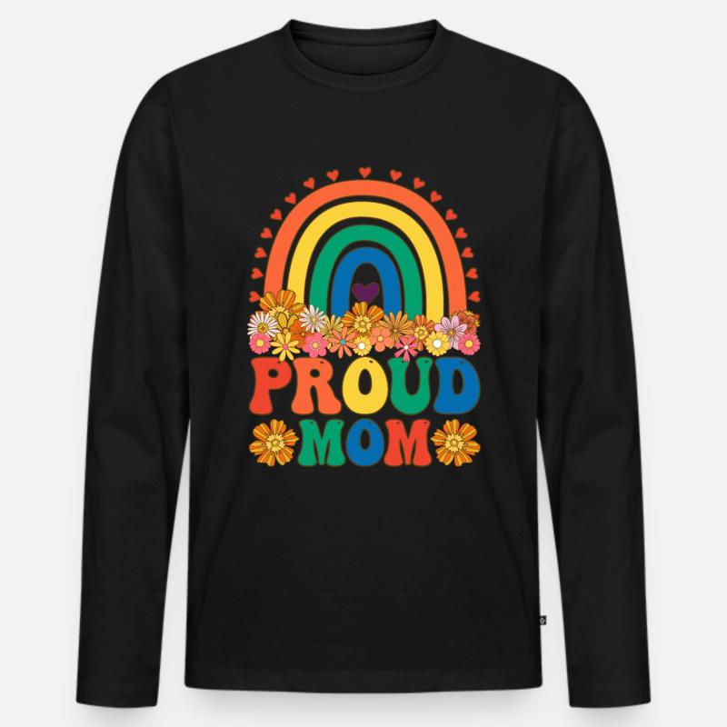 Groovy LGBTQ-Mutter - Männer Premium Bio Langarmshirt - Schwarz