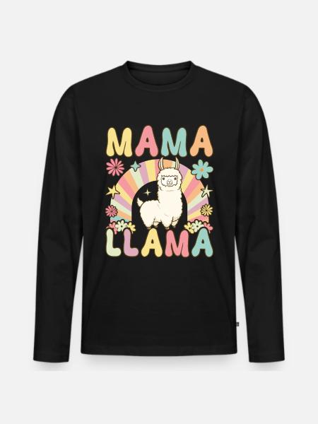 Groovy Alpaca Mom - Men's Premium Organic Long Sleeve Shirt - black