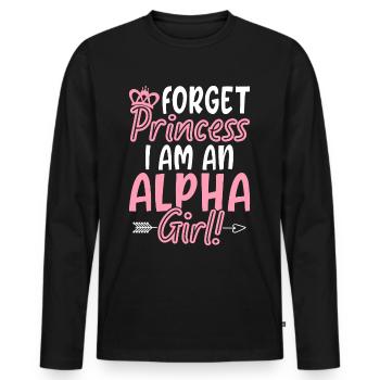 Drôle de femelle alpha - T-shirt manches longues Premium bio Homme - noir - Devant - Nico (187cm)