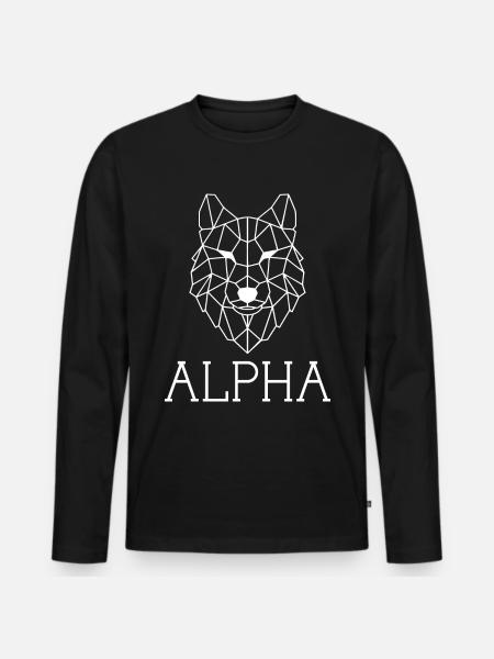 Men's Wolf - Men's Premium Organic Long Sleeve Shirt - black