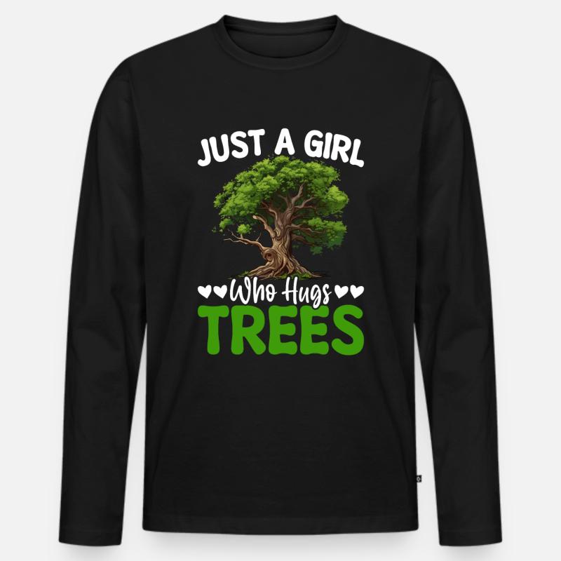 Tree hugger - Men's Premium Organic Long Sleeve Shirt - black