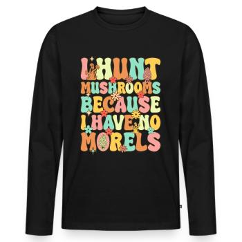 Groovy Pilzjagd - Männer Premium Bio Langarmshirt - Schwarz - Vorne - Nico (187cm)