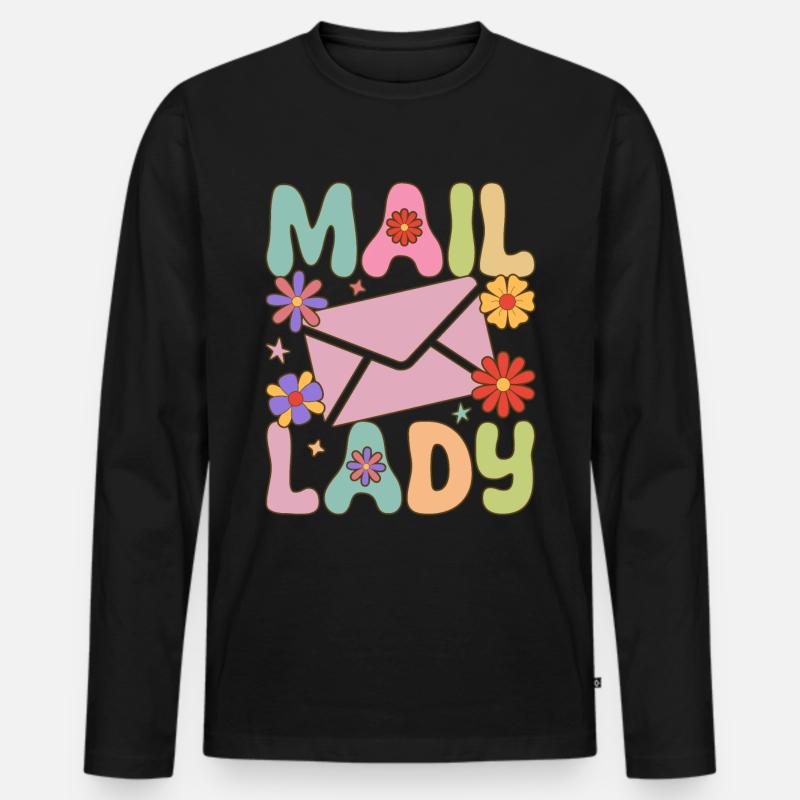 Postdienst weibliche Postangestellte - Männer Premium Bio Langarmshirt - Schwarz