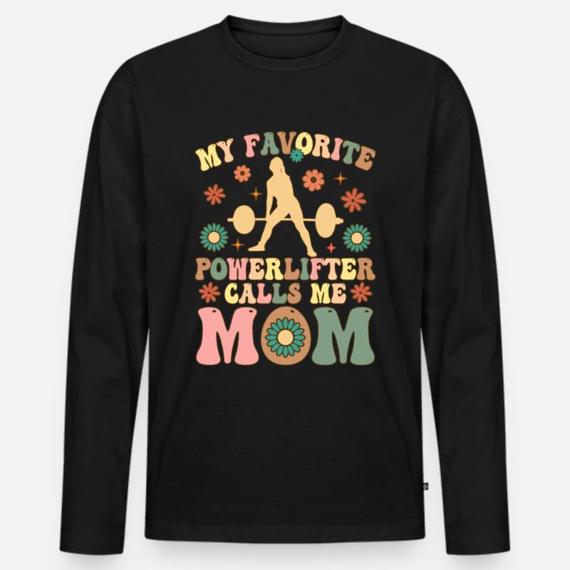 Kraftdreikampf Gewichtheben - Männer Premium Bio Langarmshirt - Schwarz