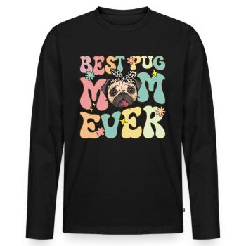 Groovy Hundeliebhaberin - Männer Premium Bio Langarmshirt - Schwarz - Vorne - Nico (187cm)
