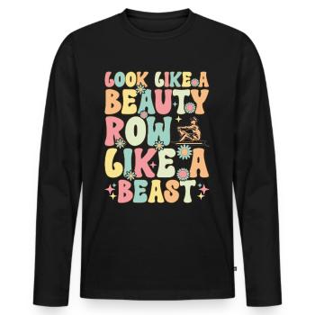 Rameur Rameur - T-shirt manches longues Premium bio Homme - noir - Devant - Nico (187cm)
