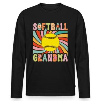 Groovy softball player - Men's Premium Organic Long Sleeve Shirt - black - Front - Nico (187cm)
