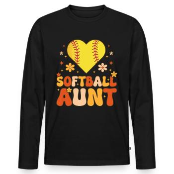 Groovy softball player - Men's Premium Organic Long Sleeve Shirt - black - Front - Nico (187cm)