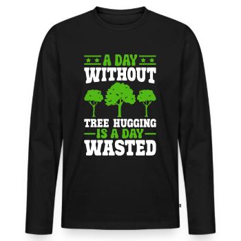 Tree Protector - Men's Premium Organic Long Sleeve Shirt - black - Front - Nico (187cm)