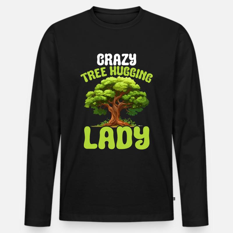 Umweltschützerin und Baumschützerin - Männer Premium Bio Langarmshirt - Schwarz