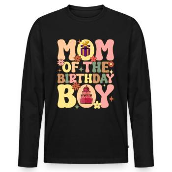 Policier Maman Application de la loi - T-shirt manches longues Premium bio Homme - noir - Devant - Nico (187cm)