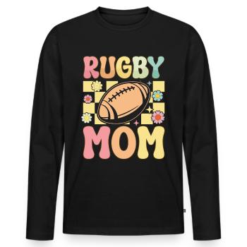 Groovy Rugbyspielerin - Männer Premium Bio Langarmshirt - Schwarz - Vorne - Nico (187cm)