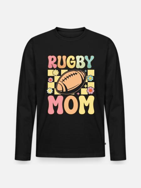 Groovy rugby player - Men's Premium Organic Long Sleeve Shirt - black