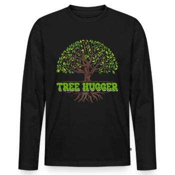 Umweltschützer Naturliebhaber - Männer Premium Bio Langarmshirt - Schwarz - Vorne - Nico (187cm)